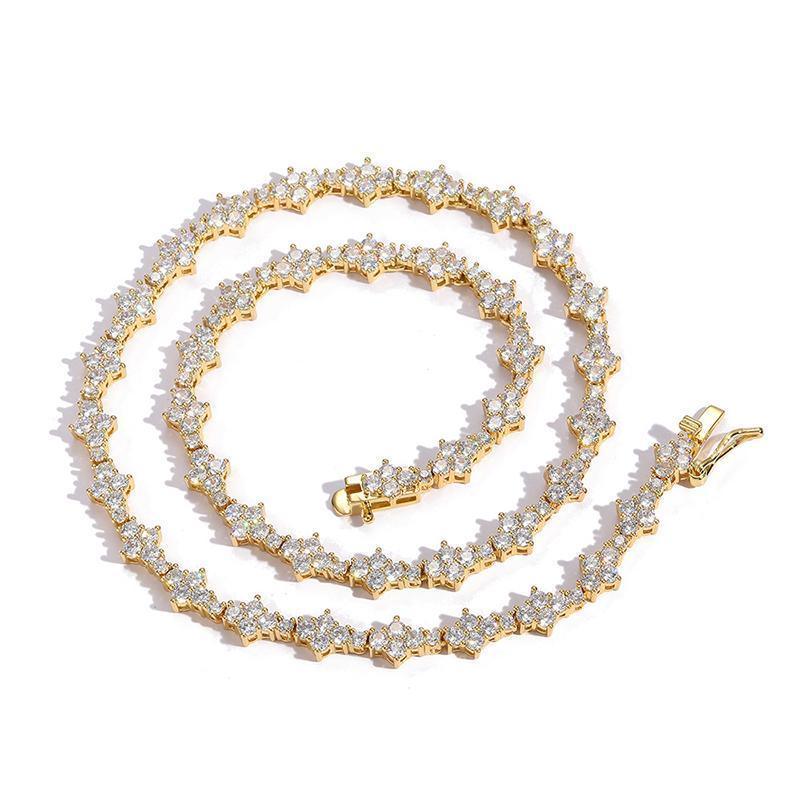 CARÁTIX 3mm Plum Flower Tennis Chain | Iced Out Hip Hop Choker Necklace for Women - CaratixJewelry